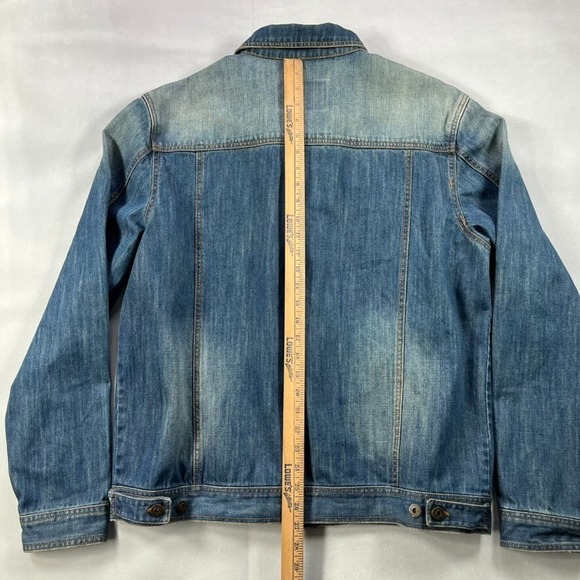 Y2K Denim Jacket Men 2XL Parish‎ Nation Blue Faded Vintage Streetwear - Picture 14 of 15